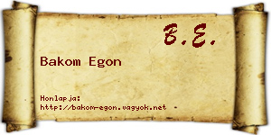Bakom Egon névjegykártya